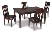 Haddigan Dining Table and 4 Chairs in Dark Brown from Ashley - Luna Furniture