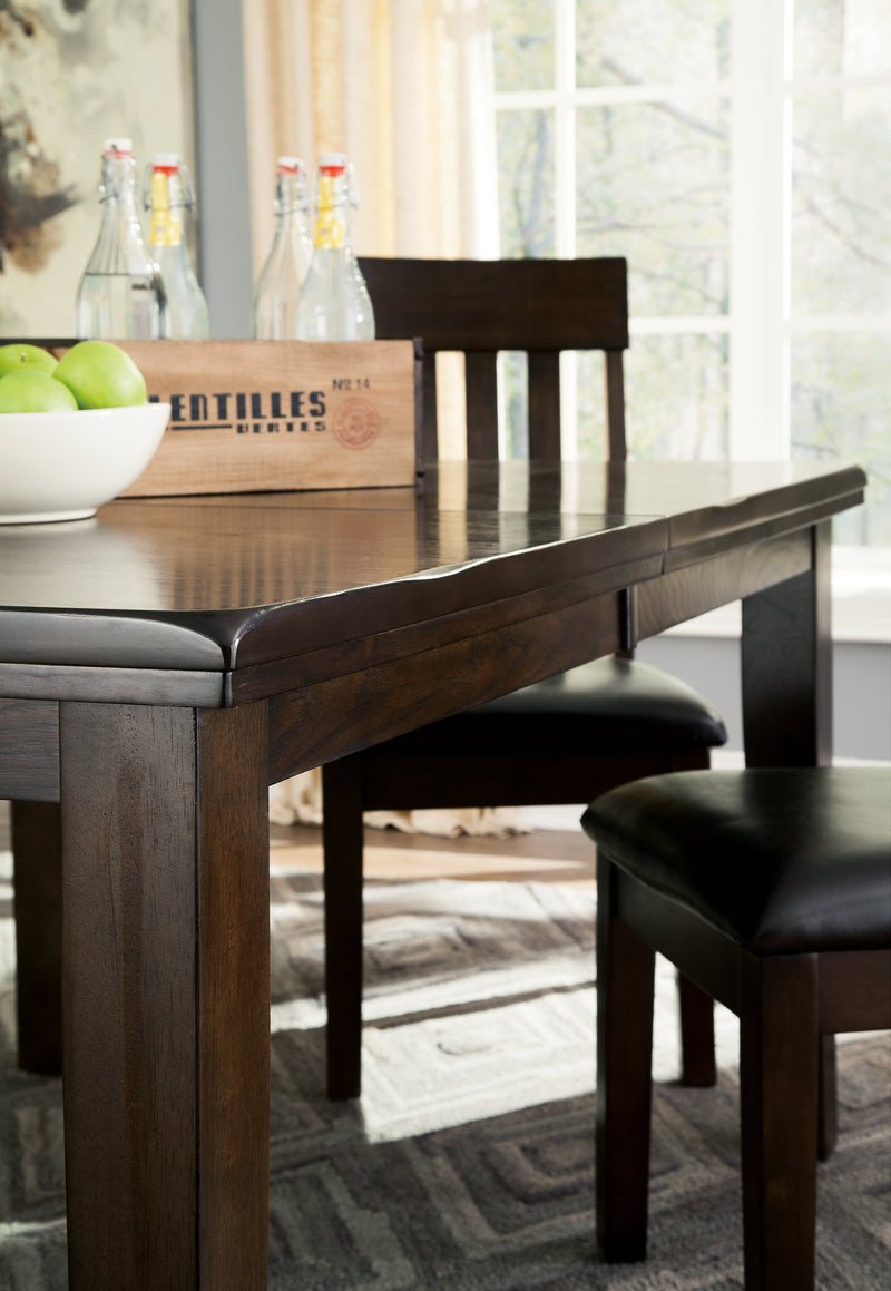 Haddigan Dining Table and 4 Chairs in Dark Brown from Ashley - Luna Furniture