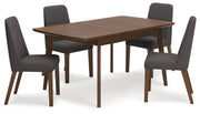 Lyncott Extension Dining Table and 4 Charcoal/Brown Chairs from Ashley - Luna Furniture