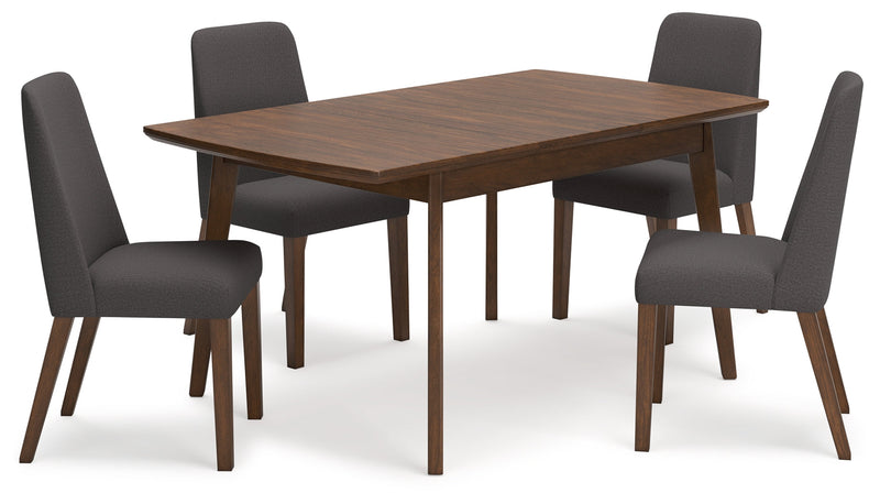 Lyncott Extension Dining Table and 4 Charcoal/Brown Chairs from Ashley - Luna Furniture