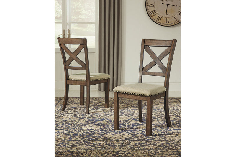 Moriville Grayish Brown Counter Height Dining Table, 4 Barstools and Server -  Ashley - Luna Furniture