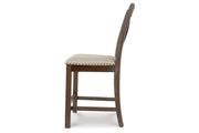 Moriville Beige Counter Height Dining Table and 6 Barstools -  Ashley - Luna Furniture