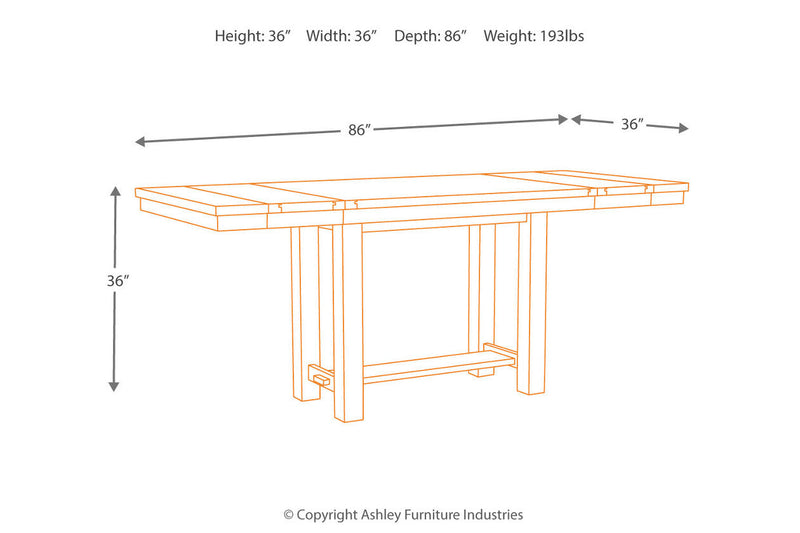 Moriville Beige Counter Height Dining Table and 6 Barstools -  Ashley - Luna Furniture