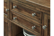 Moriville Grayish Brown Counter Height Dining Table with 4 Barstools, Bench, and Server -  Ashley - Luna Furniture
