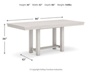 Robbinsdale Antique White Counter Height Extension Dining Table, 6 Barstools and Bench from Ashley - Luna Furniture