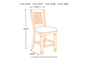 Bolanburg Two-tone Counter Height Table with 6 Barstools, Server and Display Cabinet -  Ashley - Luna Furniture