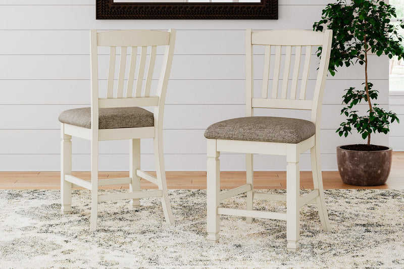 Bolanburg Two-tone Counter Height Table with 6 Barstools, Server and Display Cabinet -  Ashley - Luna Furniture