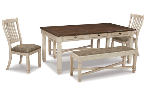Bolanburg Antique White Dining Table with 2 Chairs and 2 Benches -  Ashley - Luna Furniture