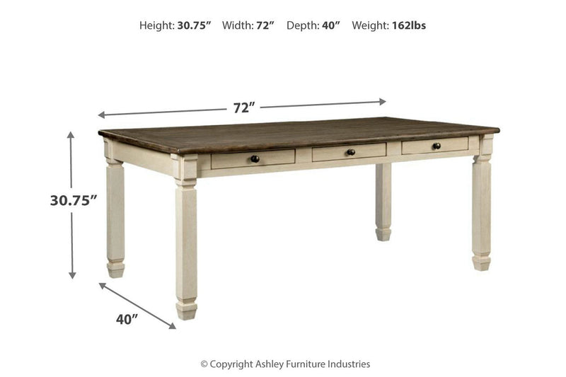 Bolanburg Antique White Dining Table with 4 Chairs and Bench -  Ashley - Luna Furniture
