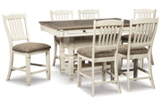 Bolanburg Two-tone Counter Height Dining Table with 6 Barstools -  Ashley - Luna Furniture