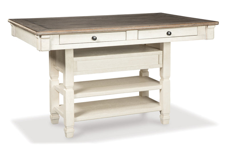 Bolanburg Two-tone Counter Height Dining Table with 6 Barstools -  Ashley - Luna Furniture