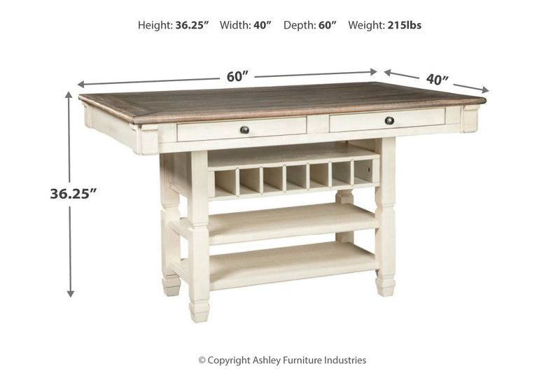 Bolanburg Two-tone Counter Height Dining Table and 4 Barstools and Bench -  Ashley - Luna Furniture