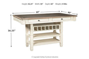 Bolanburg Two-tone Counter Height Dining Table with 6 Barstools -  Ashley - Luna Furniture