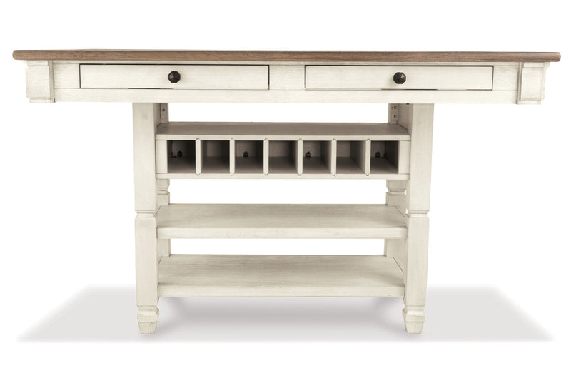 Bolanburg Two-tone Counter Height Dining Table with 6 Barstools -  Ashley - Luna Furniture