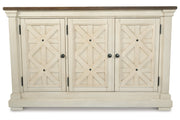 Bolanburg Two-tone Counter Height Table with 6 Barstools, Server and Display Cabinet -  Ashley - Luna Furniture