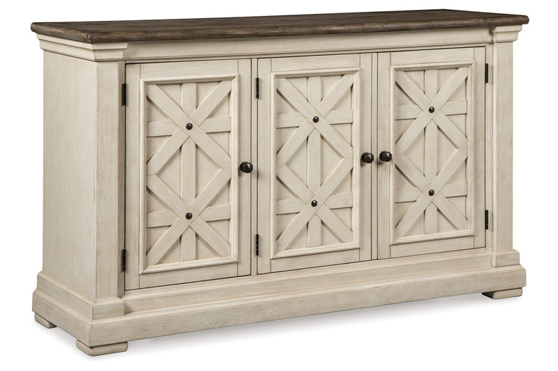 Bolanburg Two-tone Counter Height Table with 6 Barstools, Server and Display Cabinet -  Ashley - Luna Furniture