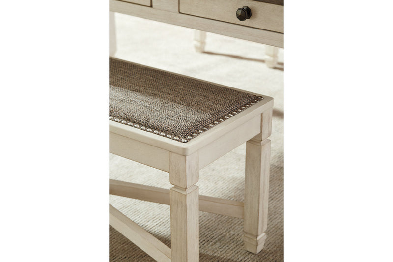 Bolanburg Antique White Dining Table with 4 Chairs and Bench -  Ashley - Luna Furniture
