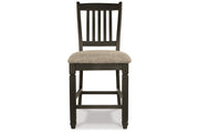 Tyler Creek Black/Grayish Brown Counter Height Table with 4 Barstools, Server and Display Cabinet -  Ashley - Luna Furniture
