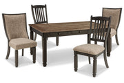 Tyler Creek Black/Grayish Brown Dining Table and 4 Chairs -  Ashley - Luna Furniture