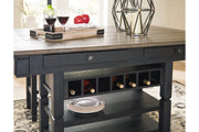 Tyler Creek Black/Gray Counter Height Dining Table and 4 Barstools and Bench -  Ashley - Luna Furniture