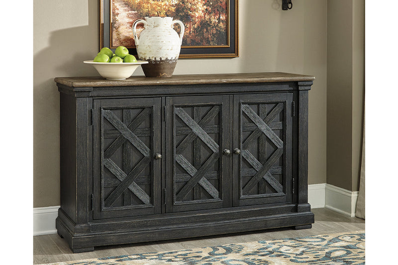 Tyler Creek Black/Grayish Brown Counter Height Dining Table and 4 Barstools with Server -  Ashley - Luna Furniture