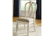 Realyn Chipped White Oval Dining Table and 6 Ribbon Back Chairs from Ashley - Luna Furniture