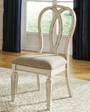 Realyn Chipped White Oval Dining Table and 6 Ribbon Back Chairs from Ashley - Luna Furniture