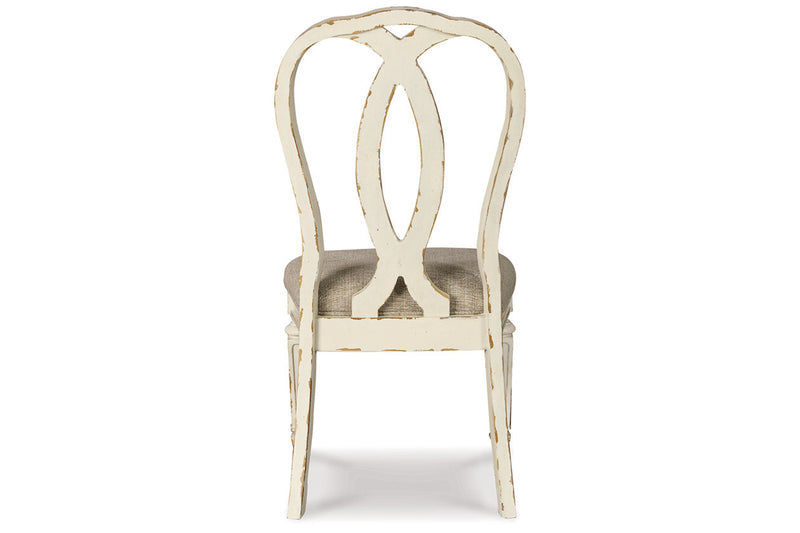 Realyn Chipped White Dining Table and 8 Chairs -  Ashley - Luna Furniture