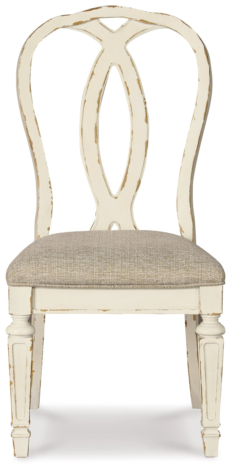 Realyn Dining Table and 6 Chairs with Storage in Chipped White from Ashley - Luna Furniture