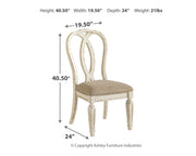 Realyn Chipped White Oval Dining Table and 6 Ribbon Back Chairs from Ashley - Luna Furniture
