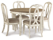 Realyn Chipped White Dining Table and 8 Ribbon Back Chairs from Ashley - Luna Furniture