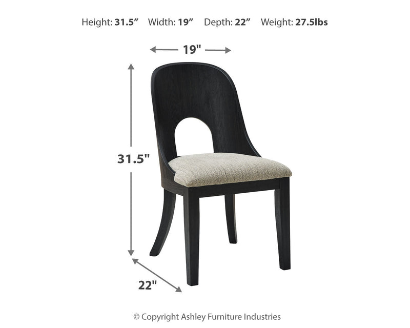 Rowanbeck Black Dining Table and 4 Chairs from Ashley - Luna Furniture