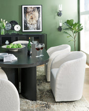 Rowanbeck Dining Table and 4 Chairs with Dining Server in Black from Ashley - Luna Furniture