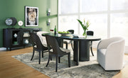 Rowanbeck Black Dining Table, 2 Arm Chairs and 4 Side Chairs from Ashley - Luna Furniture