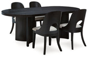 Rowanbeck Black Dining Table and 4 Chairs from Ashley - Luna Furniture