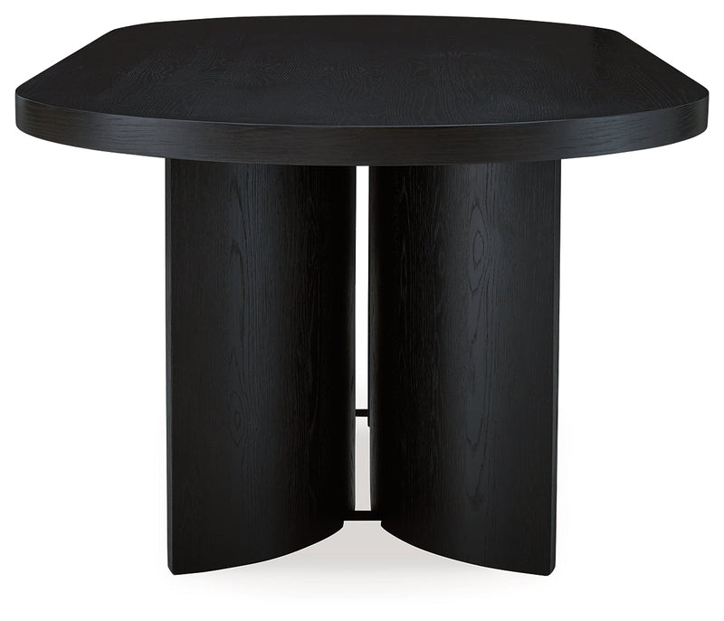 Rowanbeck Dining Table and 4 Chairs with Dining Server in Black from Ashley - Luna Furniture