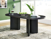 Rowanbeck Dining Table and 4 Chairs with Dining Server in Black from Ashley - Luna Furniture