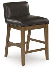 Cabalynn Counter Height Dining Table and 6 Barstools with Storage in Light Brown from Ashley - Luna Furniture