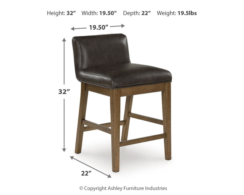Cabalynn Counter Height Dining Table and 6 Barstools with Storage in Light Brown from Ashley - Luna Furniture