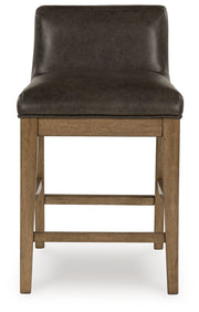 Cabalynn Counter Height Dining Table and 6 Barstools with Storage in Light Brown from Ashley - Luna Furniture