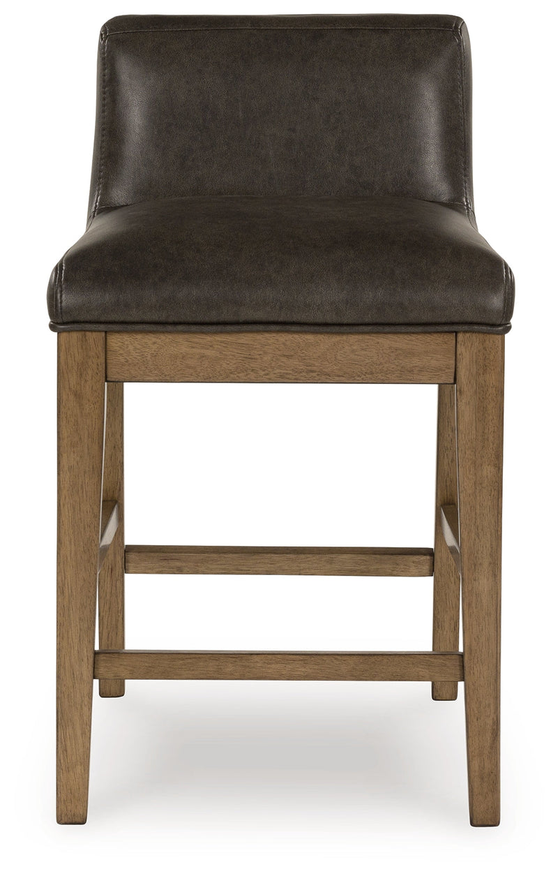 Cabalynn Counter Height Dining Table and 6 Barstools with Storage in Light Brown from Ashley - Luna Furniture