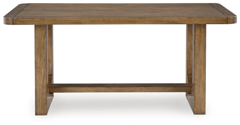 Cabalynn Counter Height Dining Table and 6 Barstools with Storage in Light Brown from Ashley - Luna Furniture