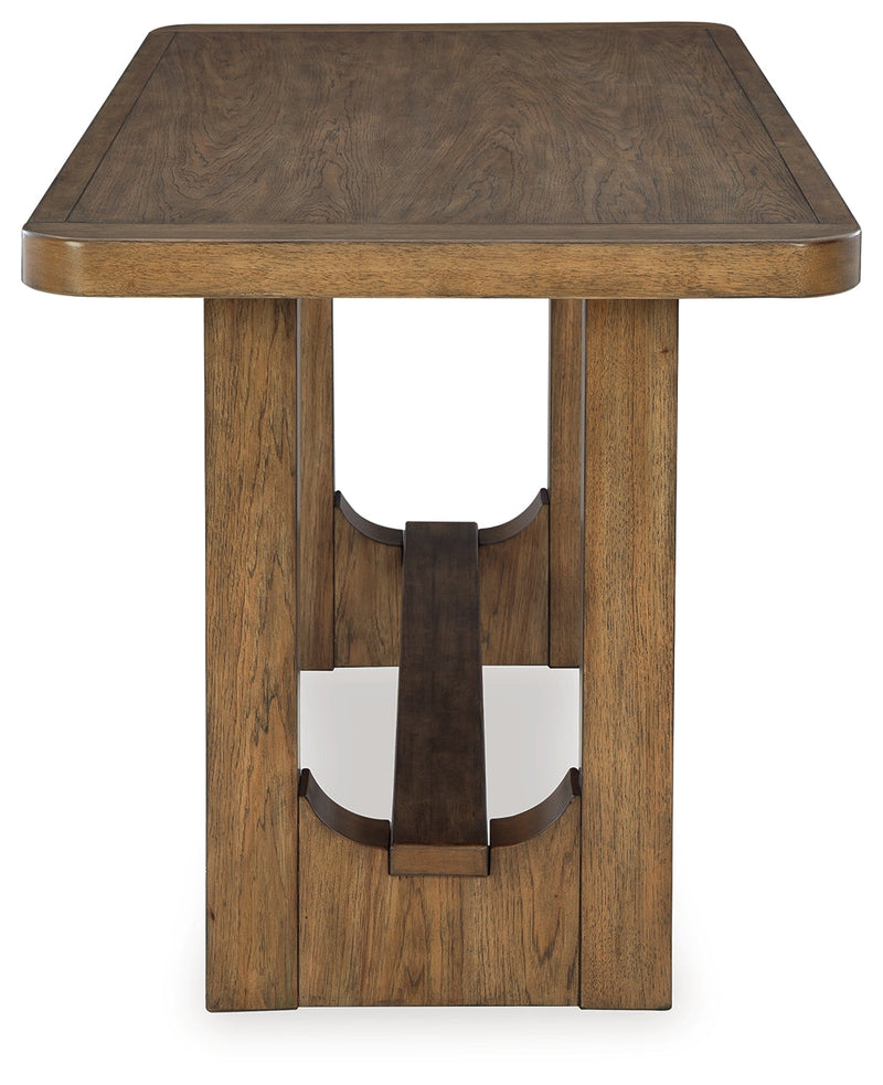 Cabalynn Counter Height Dining Table and 6 Barstools with Storage in Light Brown from Ashley - Luna Furniture