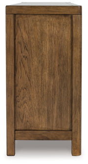 Cabalynn Counter Height Dining Table and 6 Barstools with Storage in Light Brown from Ashley - Luna Furniture