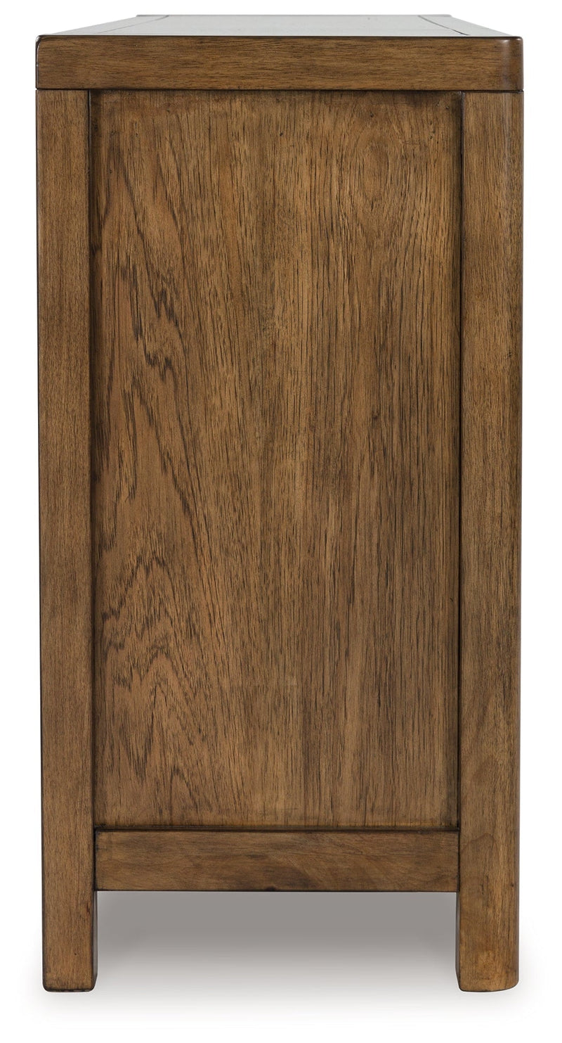 Cabalynn Counter Height Dining Table and 6 Barstools with Storage in Light Brown from Ashley - Luna Furniture