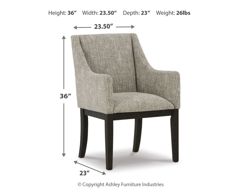 Burkhaus Dining Table and 6 Arm Chairs from Ashley - Luna Furniture