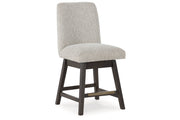Burkhaus Dark Brown Counter Height Dining Table and 6 Barstools -  Ashley - Luna Furniture