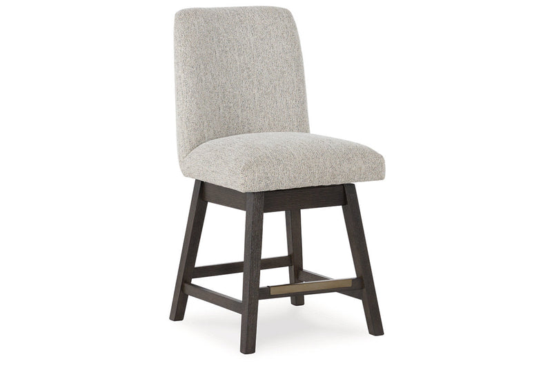 Burkhaus Dark Brown Counter Height Dining Table and 6 Barstools -  Ashley - Luna Furniture