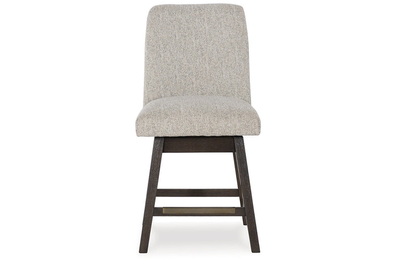 Burkhaus Dark Brown Counter Height Dining Table and 6 Barstools -  Ashley - Luna Furniture