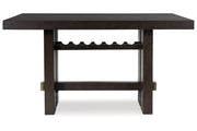 Burkhaus Dark Brown Counter Height Dining Table and 6 Barstools -  Ashley - Luna Furniture